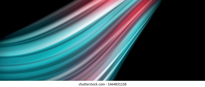 Flowing liquid rainbow colors - modern colorful flow poster. Wave liquid shapes. Art design for your design project. Vector template