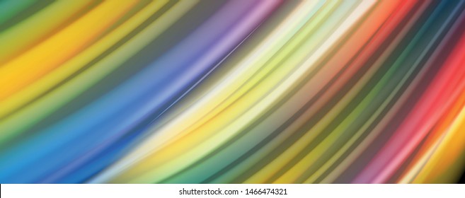 Flowing liquid rainbow colors - modern colorful flow poster. Wave liquid shapes. Art design for your design project. Vector template