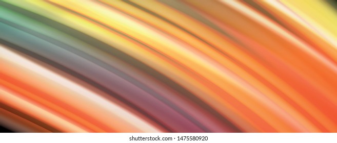 Flowing liquid rainbow colors - modern colorful flow poster. Wave liquid shapes. Art design for your design project. Vector template