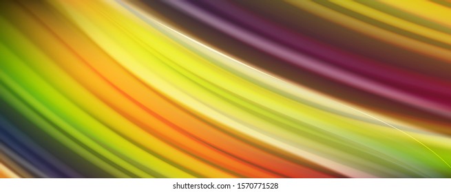 Flowing liquid rainbow colors - modern colorful flow poster. Wave liquid shapes. Art design for your design project. Vector template