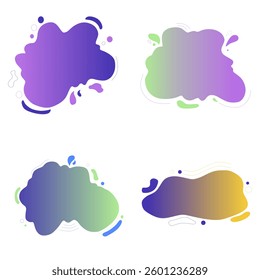 flowing liquid shapes with retro color