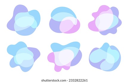 Flowing liquid shapes set. Abstract modern graphic elements collection 