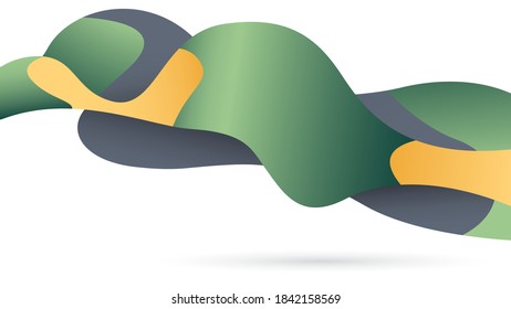 Forma ondulada líquida, banner de gradiente colorido para publicidad. Ilustración del vector