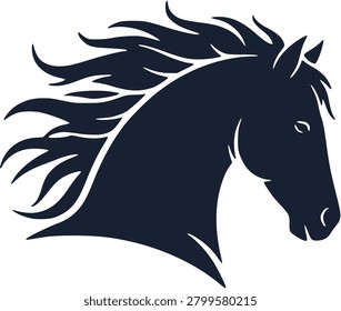 Flowing Mane Horse Silhouette Vector