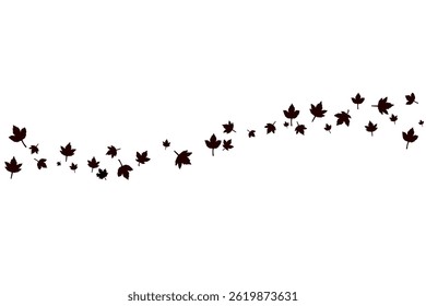 flowing maple leaves silhouette background