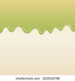 Flowing melon jam on milk cream vector.