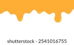 flowing melted caramel on white background. honey illustration. colorful wavy liquid corner. melting slime design element. abstract honey dripping pattern. dripping yellow paint.