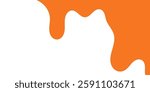 flowing melted caramel on white background. honey illustration. colorful wavy liquid corner. melting slime design element. abstract honey dripping pattern. dripping orange paint. melting cheese.
