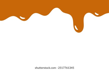 fluindo caramelo derretido sobre fundo branco. ilustração de mel para design de banner ou embalagem.