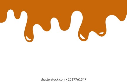 fluindo caramelo derretido sobre fundo branco. ilustração de mel para design de banner ou embalagem.