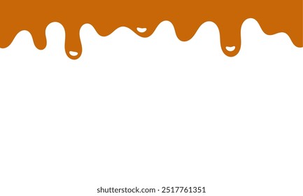 fluindo caramelo derretido sobre fundo branco. ilustração de mel para design de banner ou embalagem.