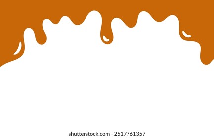 fluindo caramelo derretido sobre fundo branco. ilustração de mel para design de banner ou embalagem.