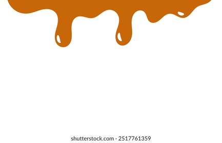 fluindo caramelo derretido sobre fundo branco. ilustração de mel para design de banner ou embalagem.