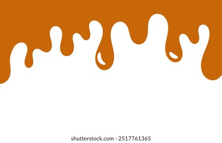 fluindo caramelo derretido sobre fundo branco. ilustração de mel para design de banner ou embalagem.