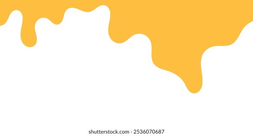 fluindo caramelo derretido sobre fundo branco. ilustração mel. colorido canto líquido ondulado. derretendo elemento de design lodo. padrão de gotejamento de mel abstrato. pingando tinta amarela.