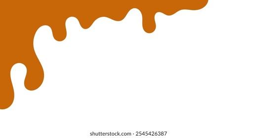 fluindo caramelo derretido sobre fundo branco. ilustração de mel para design de banner ou embalagem.