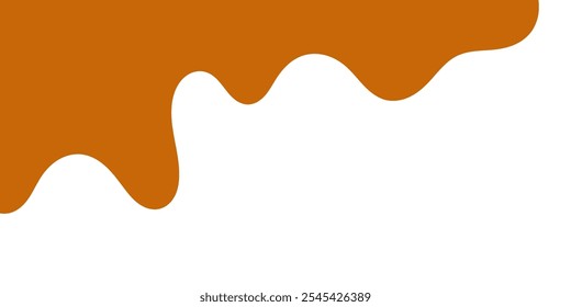 fluindo caramelo derretido sobre fundo branco. ilustração de mel para design de banner ou embalagem.