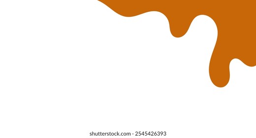 fluindo caramelo derretido sobre fundo branco. ilustração de mel para design de banner ou embalagem.