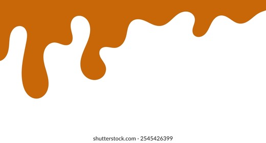 fluindo caramelo derretido sobre fundo branco. ilustração de mel para design de banner ou embalagem.