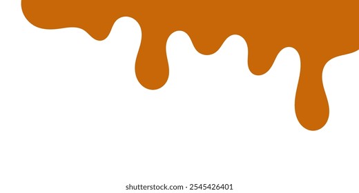 fluindo caramelo derretido sobre fundo branco. ilustração de mel para design de banner ou embalagem.