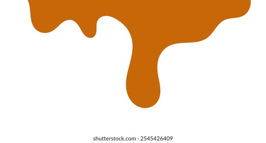 fluindo caramelo derretido sobre fundo branco. ilustração de mel para design de banner ou embalagem.