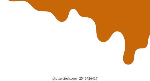 fluindo caramelo derretido sobre fundo branco. ilustração de mel para design de banner ou embalagem.