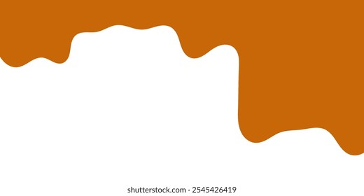 fluindo caramelo derretido sobre fundo branco. ilustração de mel para design de banner ou embalagem.