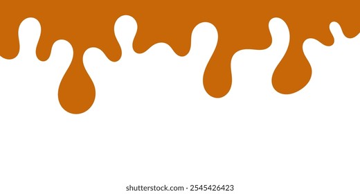 fluindo caramelo derretido sobre fundo branco. ilustração de mel para design de banner ou embalagem.