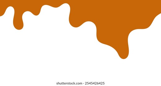 fluindo caramelo derretido sobre fundo branco. ilustração de mel para design de banner ou embalagem.