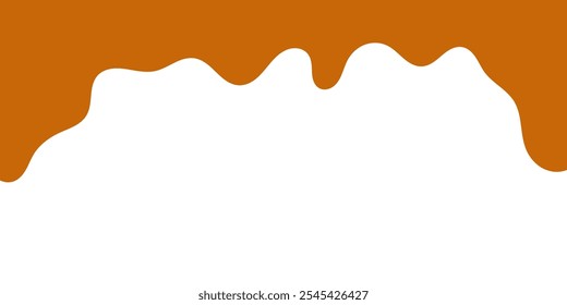 fluindo caramelo derretido sobre fundo branco. ilustração de mel para design de banner ou embalagem.