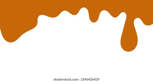 fluindo caramelo derretido sobre fundo branco. ilustração de mel para design de banner ou embalagem.