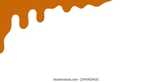 fluindo caramelo derretido sobre fundo branco. ilustração de mel para design de banner ou embalagem.