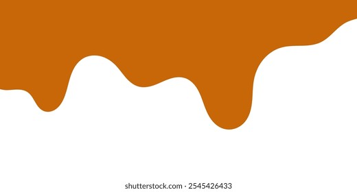 fluindo caramelo derretido sobre fundo branco. ilustração de mel para design de banner ou embalagem.