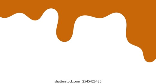 fluindo caramelo derretido sobre fundo branco. ilustração de mel para design de banner ou embalagem.