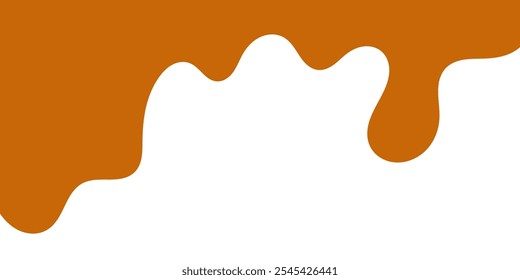 fluindo caramelo derretido sobre fundo branco. ilustração de mel para design de banner ou embalagem.