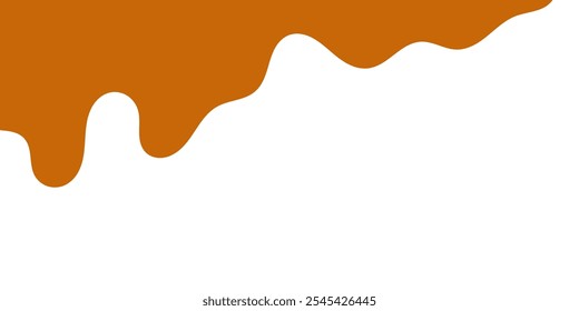 fluindo caramelo derretido sobre fundo branco. ilustração de mel para design de banner ou embalagem.