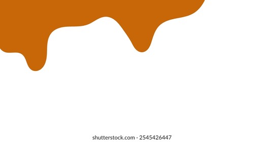 fluindo caramelo derretido sobre fundo branco. ilustração de mel para design de banner ou embalagem.