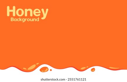 flowing melted caramel on white background. honey illustration. colorful wavy liquid corner. melting slime design element. abstract honey dripping pattern. dripping yellow paint.