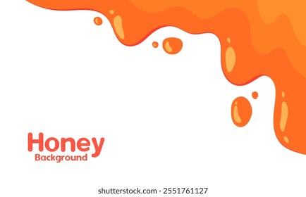 flowing melted caramel on white background. honey illustration. colorful wavy liquid corner. melting slime design element. abstract honey dripping pattern. dripping yellow paint.