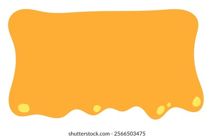 flowing melted caramel on white background. honey illustration. colorful wavy liquid corner. melting slime design element. abstract honey dripping pattern. dripping yellow paint.