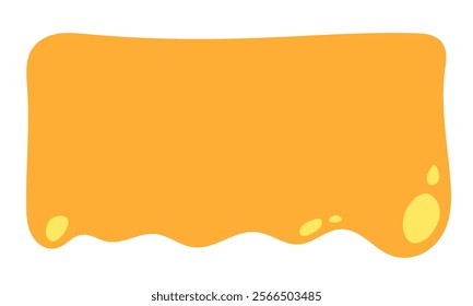 flowing melted caramel on white background. honey illustration. colorful wavy liquid corner. melting slime design element. abstract honey dripping pattern. dripping yellow paint.