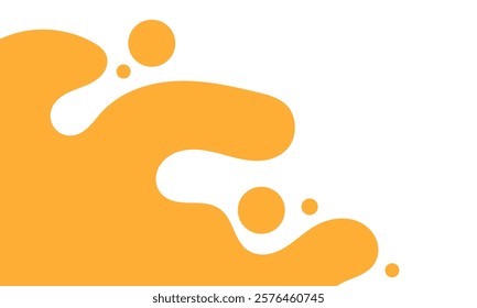 flowing melted caramel on white background. honey illustration. colorful wavy liquid corner. melting slime design element. abstract honey dripping pattern. dripping yellow paint.