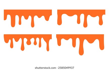 flowing melted caramel on white background