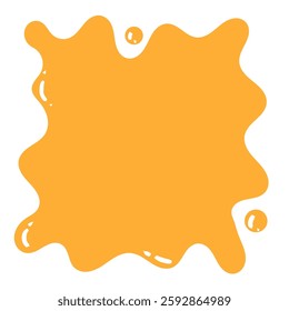 flowing melted caramel on white background. honey illustration. colorful wavy liquid corner. melting slime design element. abstract honey dripping pattern. dripping yellow paint.