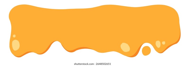 flowing melted caramel on white background. honey illustration. colorful wavy liquid corner. melting slime design element. abstract honey dripping pattern. dripping yellow paint.
