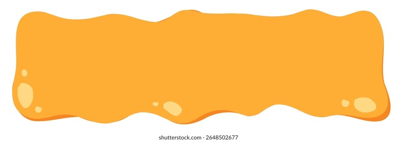 flowing melted caramel on white background. honey illustration. colorful wavy liquid corner. melting slime design element. abstract honey dripping pattern. dripping yellow paint.