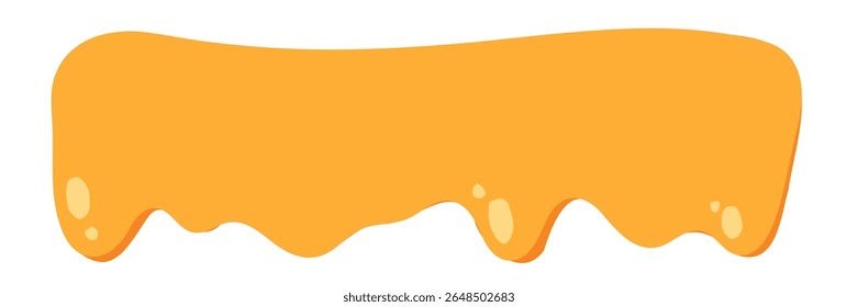 fluindo caramelo derretido sobre fundo branco. ilustração mel. colorido canto líquido ondulado. derretendo elemento de design lodo. padrão de gotejamento de mel abstrato. pingando tinta amarela.