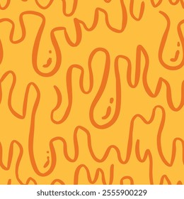flowing melted caramel pattern. honey illustration. colorful wavy liquid background. melting slime design element. abstract honey dripping pattern. dripping yellow paint.