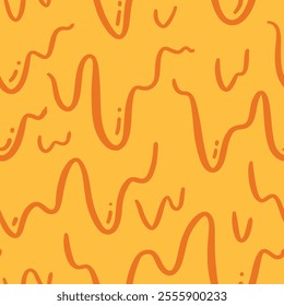 flowing melted caramel pattern. honey illustration. colorful wavy liquid background. melting slime design element. abstract honey dripping pattern. dripping yellow paint.