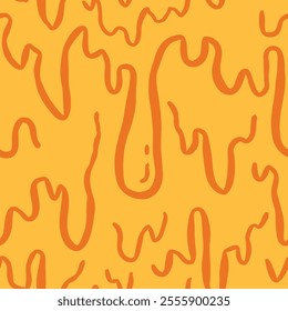 flowing melted caramel pattern. honey illustration. colorful wavy liquid background. melting slime design element. abstract honey dripping pattern. dripping yellow paint.